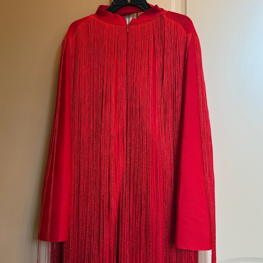 AKIRA Vibrant Red jump suit with fringe - Picture 6 of 10